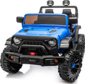 Outfunny 2 Seater Ride on Car Toy, 24V 4WD Electric Car for Kids 4-8 with Remote Control, 4x200W Motors, Capacity 150 lb - Blue