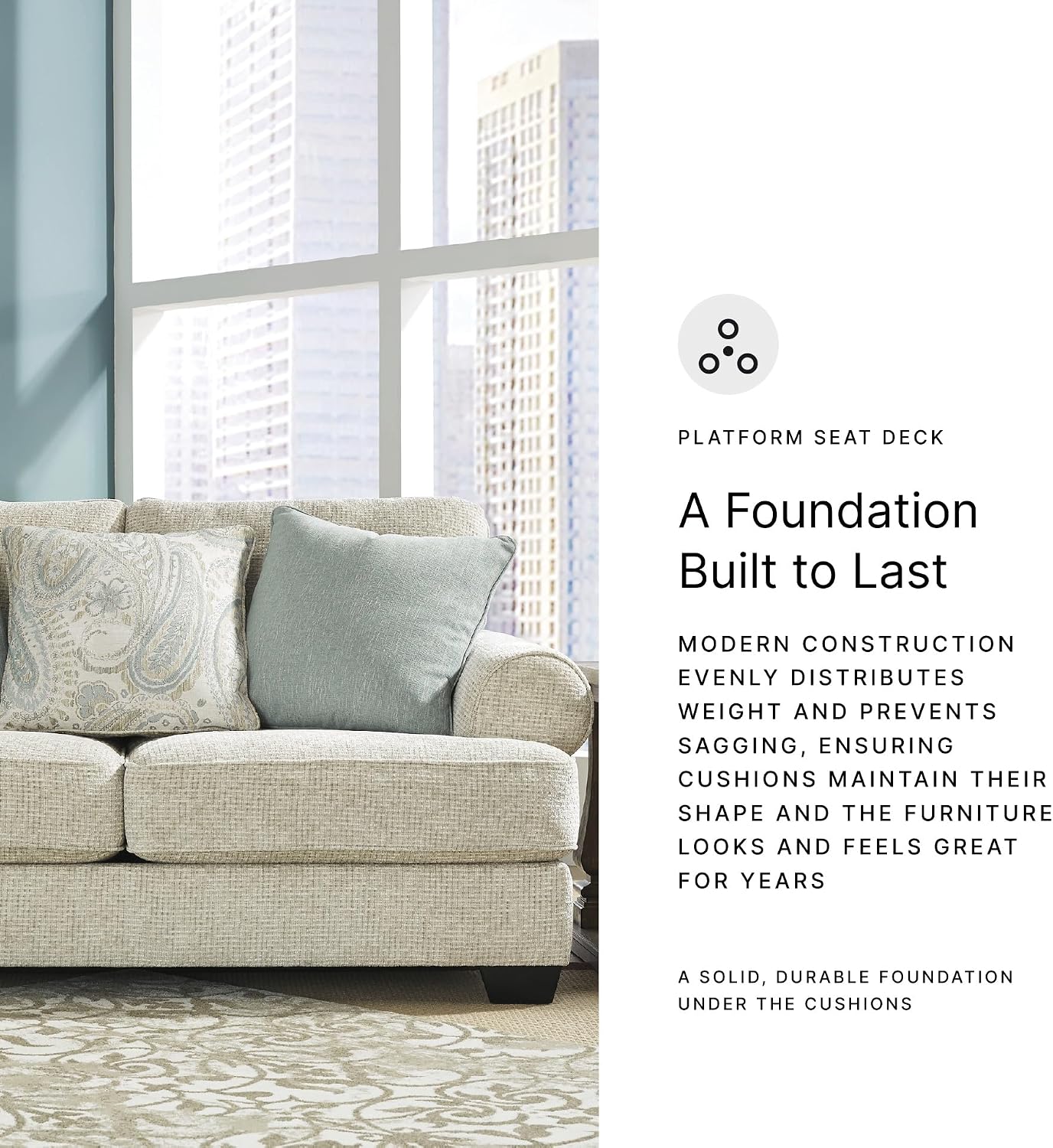 Signature Design by Ashley Monaghan Vintage Loveseat with Accent Pillows, Reversible Cushions and Rolled Arms, Beige