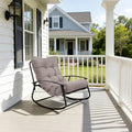GLORY PATIO Cozy Papasan Rocking Chair with Thick Cushion, Indoor & Outdoor for Front Porch, Garden, Backyard (Rocking chiar, Light Gray)