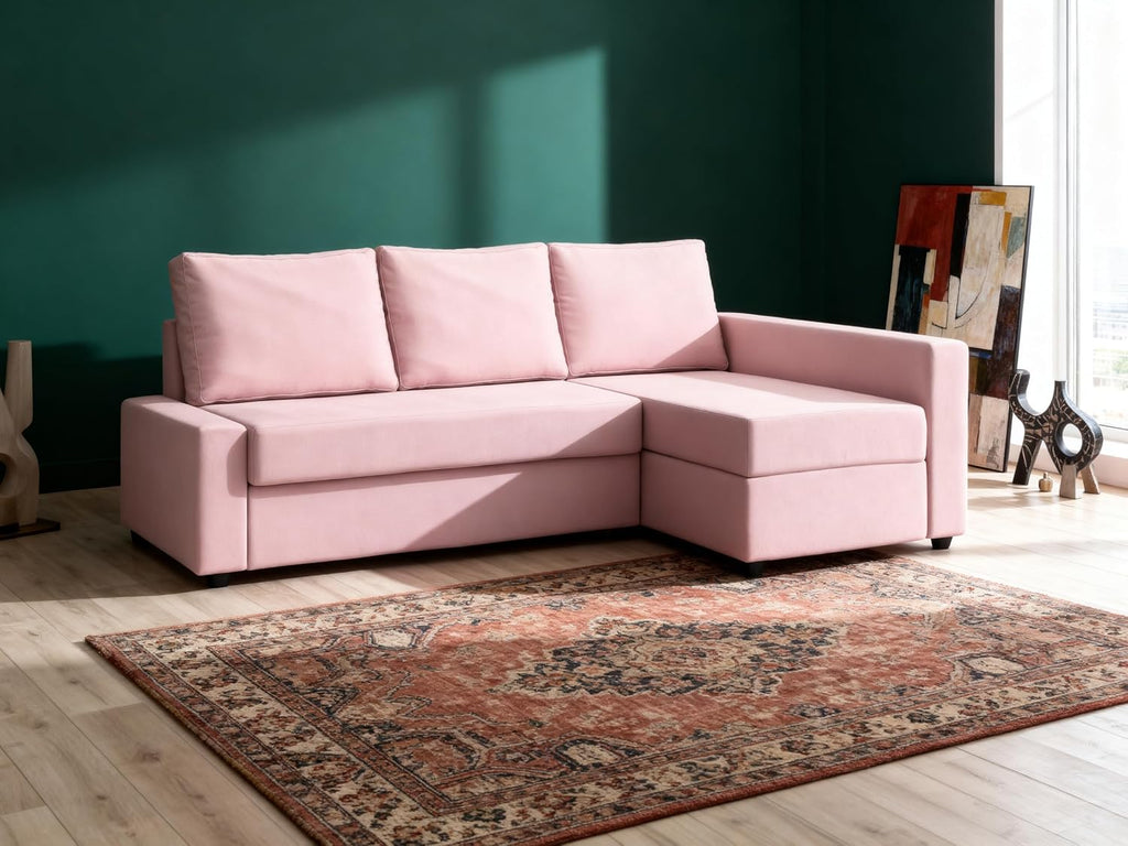 MASTERS OF COVERS Snug Fit Friheten Slipcover for The IKEA Friheten with Chaise Corner Cover, Sofa Bed Cover, Sectional Slipcover Replacement (Pink)（Cover Only！Not Sofa！）