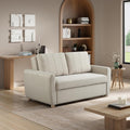 Serta Galway 66.5' Convertible Sleeper Loveseat, Full Size, Dreamcoil Comfort, FingerGuard Pinch Point Protection, Soft Woven Fabric, Beige