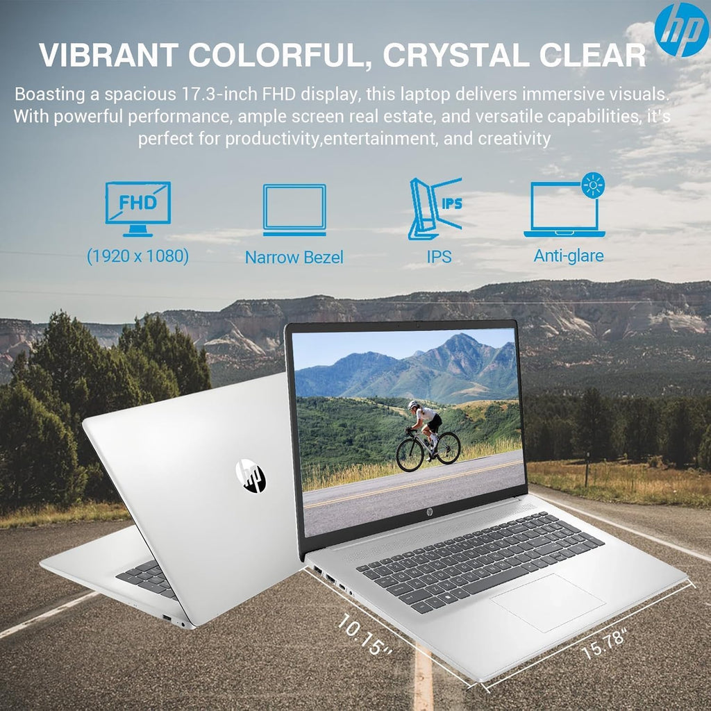 hp Latest 17 Inch Business Laptop 2025, 17.3'' FHD IPS Anti-Glare Display, AMD Ryzen 5 7430U (Beats Core i7-1355U), 32GB RAM, 1TB SSD, AMD Radeon Graphics, HDMI, Windows 11 Pro, Wi-Fi 6, WOWPC USB