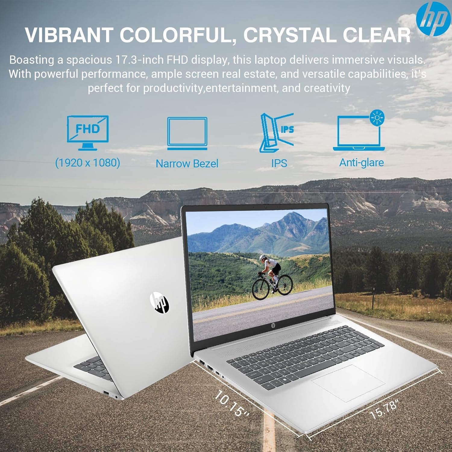 hp Latest 17 Inch Business Laptop 2025, 17.3'' FHD IPS Anti-Glare Display, AMD Ryzen 5 7430U (Beats Core i7-1355U), 32GB RAM, 1TB SSD, AMD Radeon Graphics, HDMI, Windows 11 Pro, Wi-Fi 6, WOWPC USB