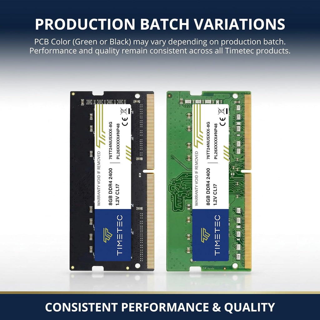 Timetec 16GB KIT (2x8GB) DDR4 2400MHz (PC4-2400T) PC4-19200 SODIMM Laptop RAM – 260-Pin 1.2V CL17 Non-ECC Unbuffered Memory Module for Laptop, Notebook, Mini PC, All-in-One