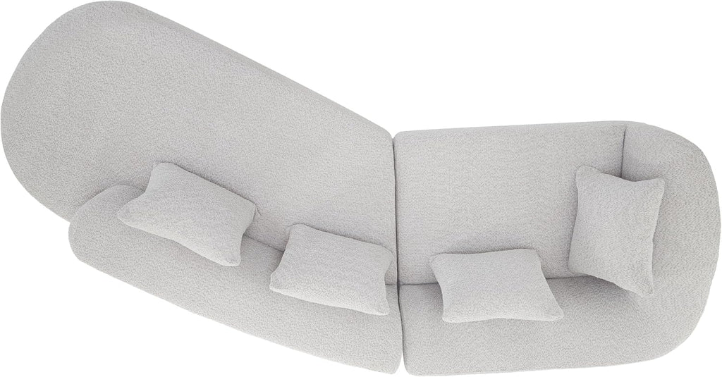 Christopher Knight Home Randa 116' Upholstered Sectional Sofa, 5-Seater Oversized Chair Cloud Couch, Fully Assembled Long Sofa Chaise Lounge, Fully Assembled, White Gray