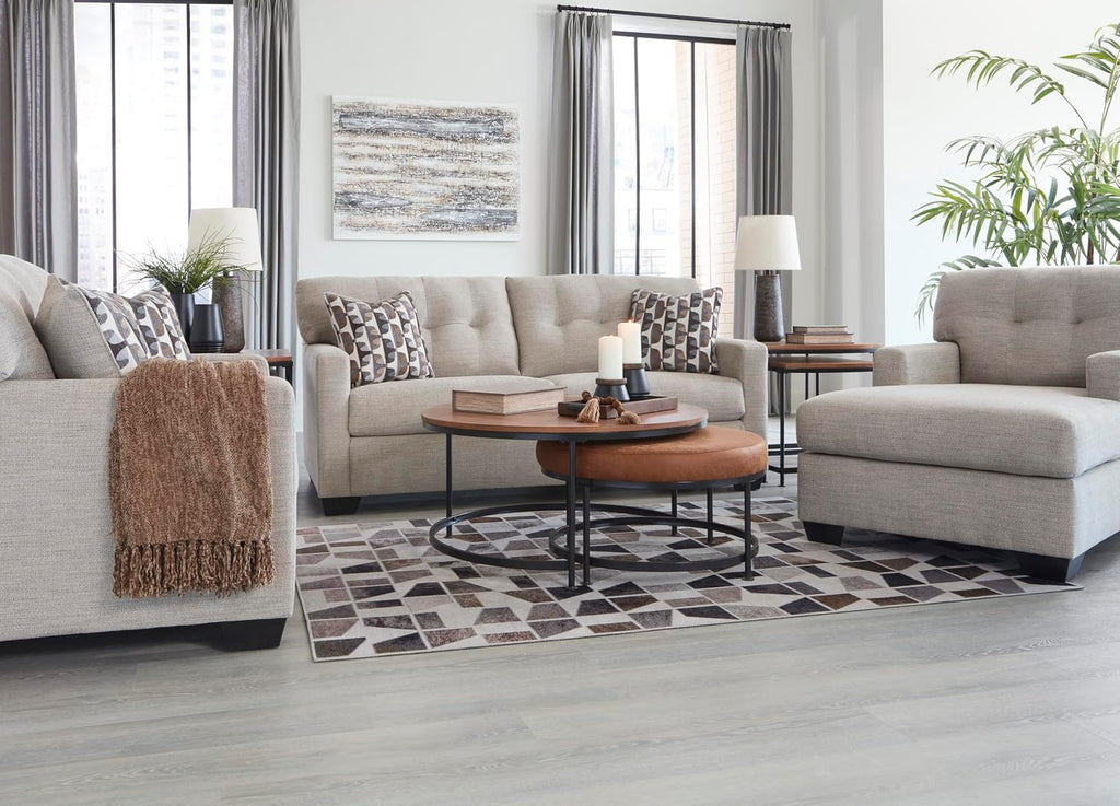 Signature Design by Ashley Mahoney Contemporary Tufted Sofa, Beige