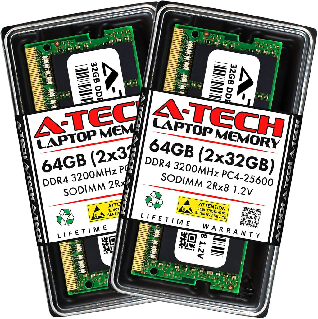 A-Tech 64GB Kit (2x32GB) RAM for Acer Nitro 5 Gaming Laptop | DDR4 3200MHz SODIMM PC4-25600 (PC4-3200AA) Memory Upgrade Modules