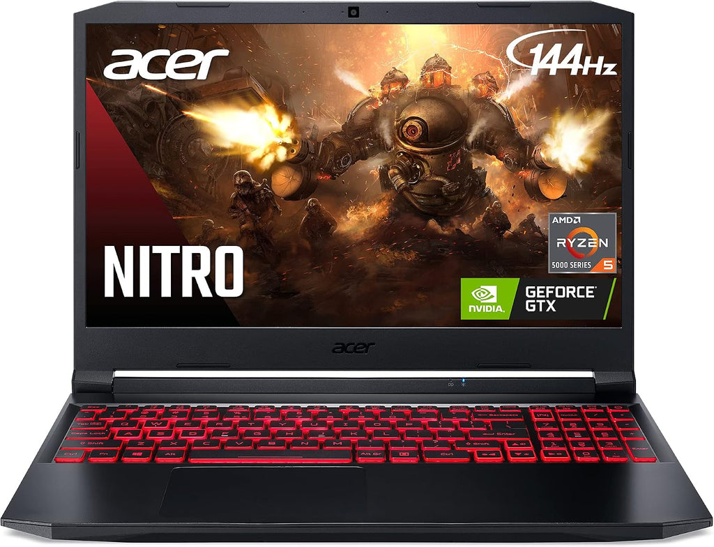 acer Nitro 5 AN515-45-R83Z Gaming Laptop, AMD Ryzen 5 5600H Hexa-Core Processor | NVIDIA GeForce GTX 1650 | 15.6' FHD 144Hz IPS Display | 8GB DDR4 | 256GB NVMe SSD | WiFi 6 | Backlit Keyboard