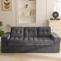 MAXYOYO Boneless Sofa Couch, 75' Oversized Loveseat Sofa, Tufted Floor Couch Bean Bag Chair for Living Room Bedroom Apartment, Sofa in a Box, No Assembly Needed, Dark Grey