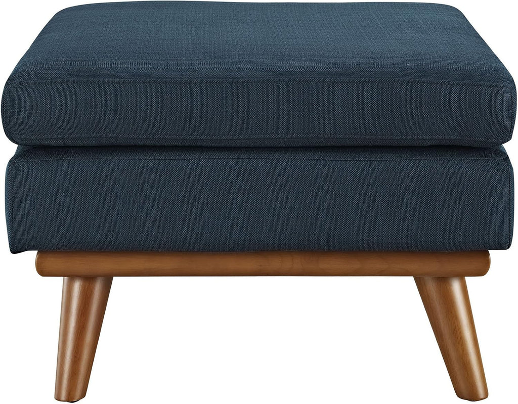 Modway Engage Mid-Century Modern Upholstered Fabric Ottoman in Azure