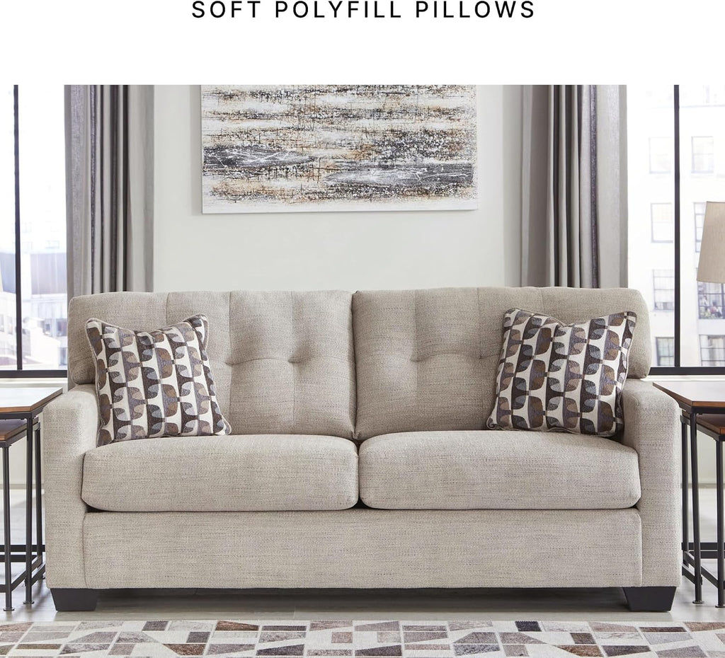Signature Design by Ashley Mahoney Contemporary Tufted Sofa, Beige