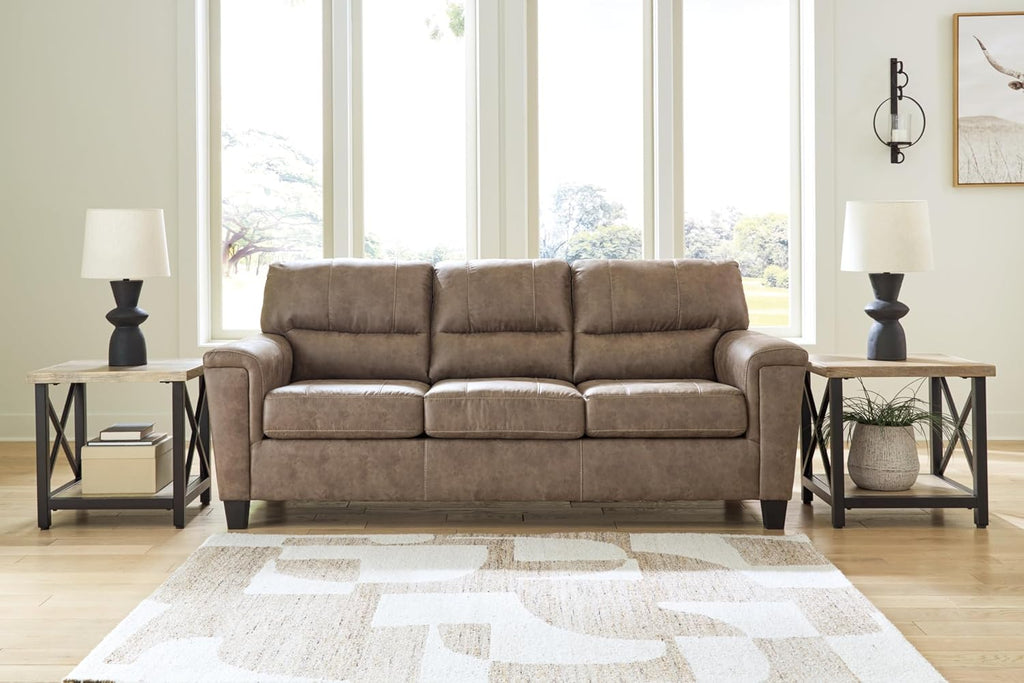 Signature Design by Ashley Navi Modern Queen Sofa Sleeper with Removable Cushions, Dark Brown