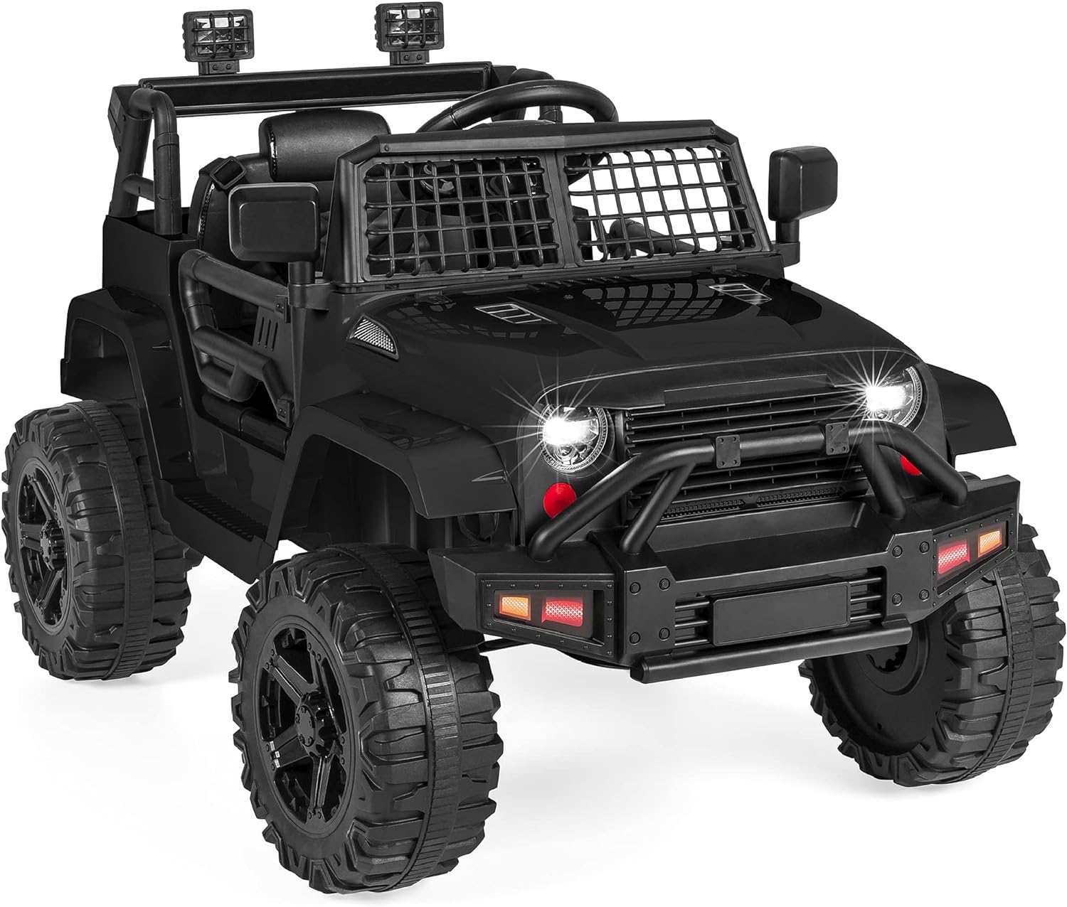 Best Choice Products 12V Kids Electric Vehicle Toy Ride On Car with Parent Remote Control for Toddlers, Seat Harness, 61 lbs Weight Capacity, Locking Doors, Spring Suspension, Bluetooth - Black