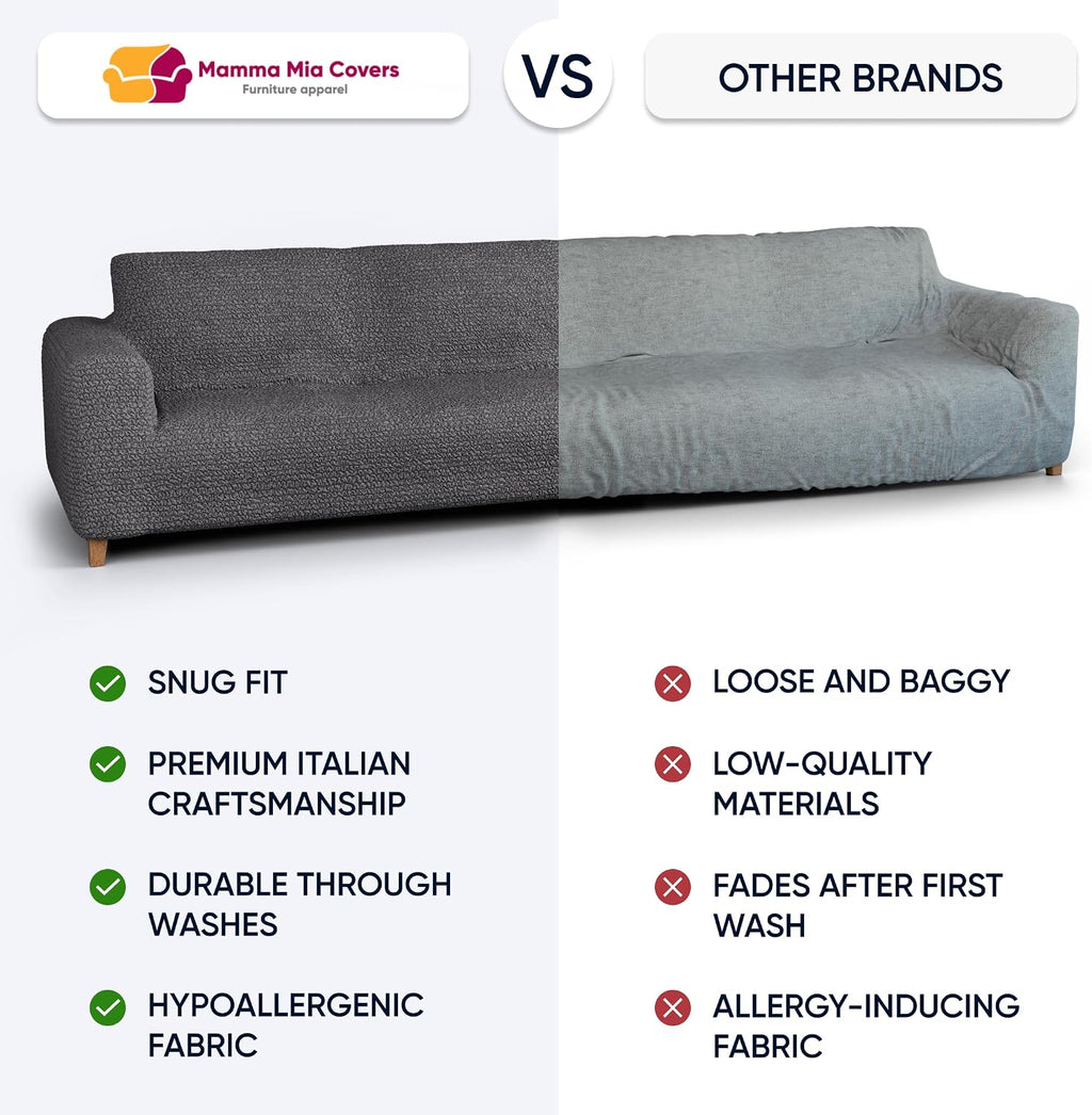 PAULATO BY GA.I.CO. Stretch Sofa Slipcover 1-Piece Elastic Couch Covers for 3-Seater & 4-Seater Sofa Loveseat Armchair Non-Slip Cover Machine Washable Protector – Marsala (86'-120' Wide)