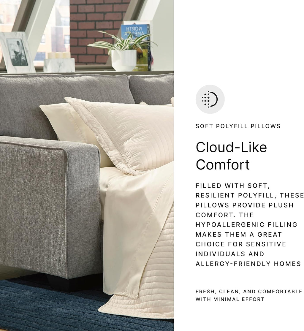 Signature Design by Ashley Altari Modern Queen Sofa Sleeper with 2 Accent Pillows, Light Gray