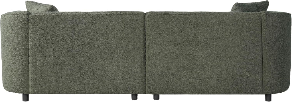 Christopher Knight Home Sabbo 87.50' Boucle Upholstered Couch, Oversized 2 Seater Sofa, Curved Soft Seating Lounge Sofa Chair, Cozy Loveseat with Armrest, Reading Sofa for Living Room Home Rest, Green