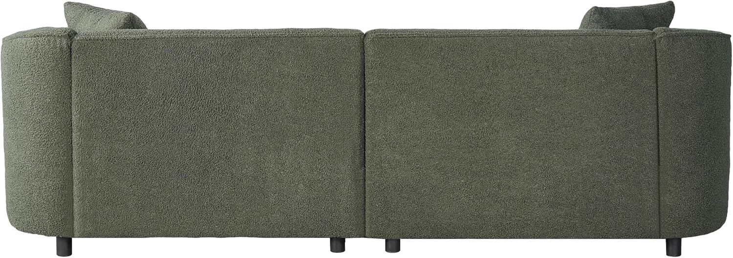 Christopher Knight Home Sabbo 87.50' Boucle Upholstered Couch, Oversized 2 Seater Sofa, Curved Soft Seating Lounge Sofa Chair, Cozy Loveseat with Armrest, Reading Sofa for Living Room Home Rest, Green