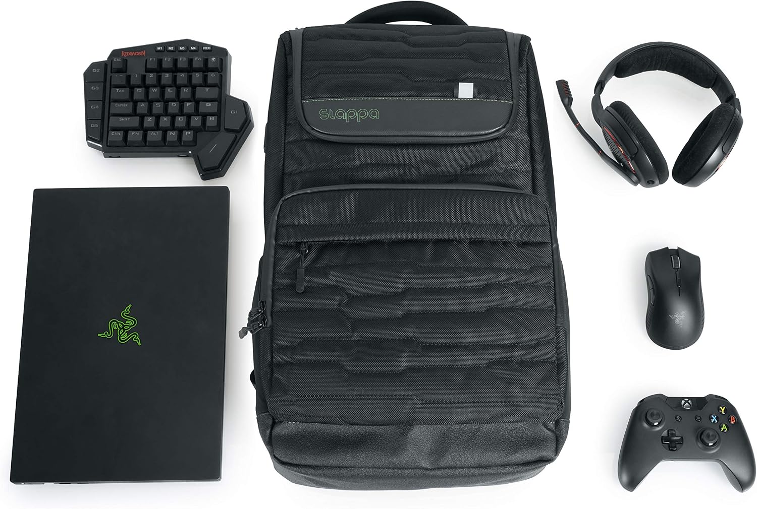 Slappa Gamma Series Gaming Laptop Backpack with Water resistant Zippers; Fits up to 15' Laptops (SL-GAMMA-LAPTOP-BP)