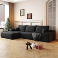 107 INCH Cloud Couch Oversized Modular Sectional Sofa, Fluffy Corduroy Upholstered Boneless Couches for Living Room, Wide & Deep Seat Corner Lounge Couches with Left Chaise,No Assembly Required