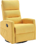 PELUMY Manual Recliner Chair, 360° Swivel Glider and Rocker Recliner with 155° Recline, Compact Fabric Recliner for Small Space, Nursery, Living Room, Bedroom, No Tools Assembly (Yellow)