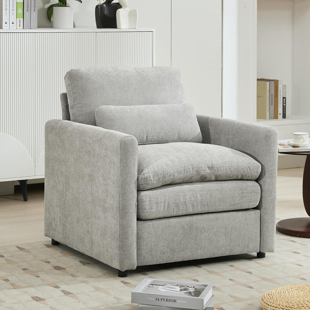 Harper & Bright Designs Chenille Fabric Upholstered Sofa, Oversized Comfy Cloud Loveseat Sofa Couch, Double Plush Cushion for Living Room