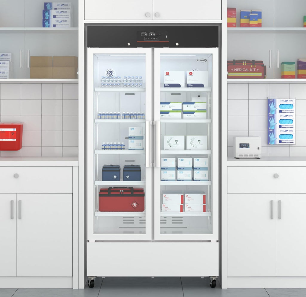 KoolMore 27 cu. ft. Medical Vaccine Refrigerator for Pharmacy and Laboratory with Multi-Level Emergency Alarms, UL-Listed in White (KM-PHR-27C)