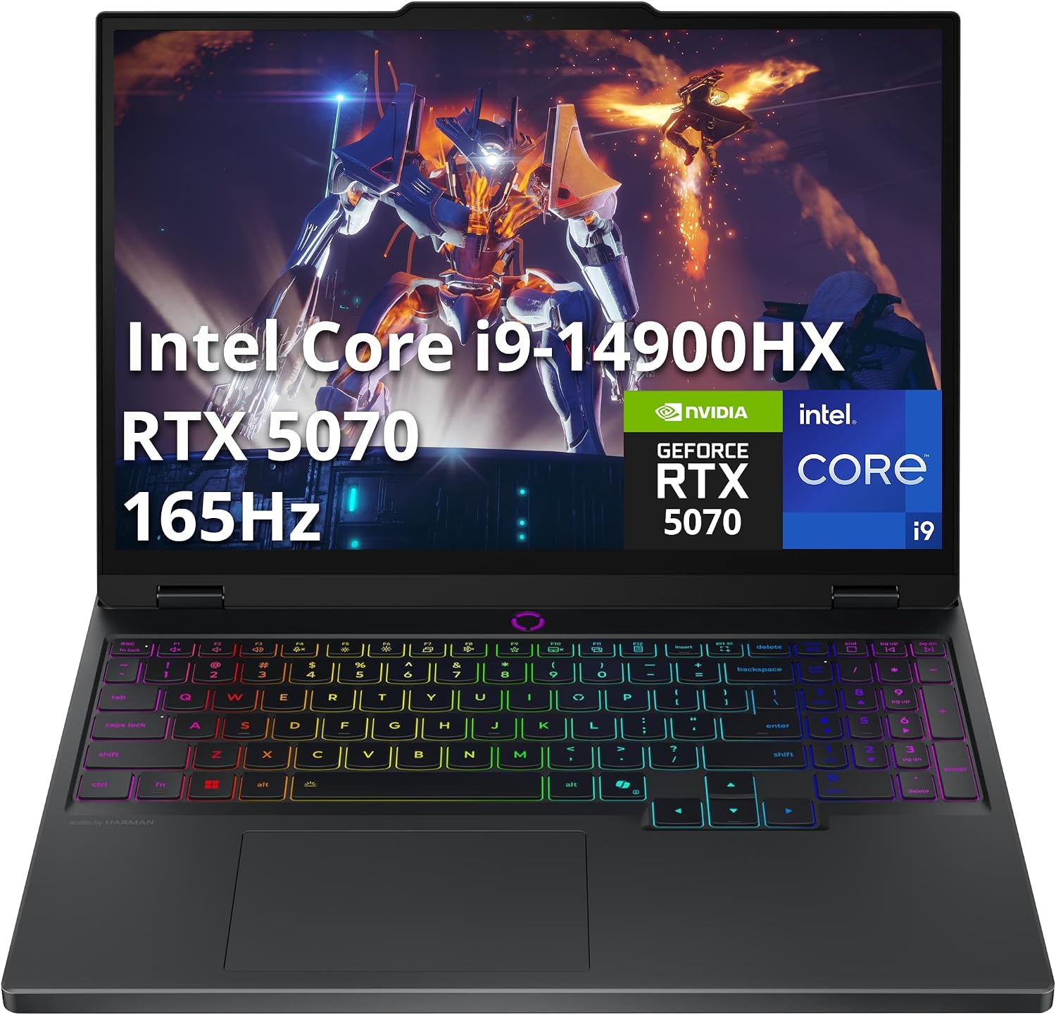 Lenovo Legion 5 15.1' WQXGA 165Hz Gaming Laptop, Intel i9-14900HX, RTX 5070 GDDR7, 16GB DDR5, 1TB SSD, 24-Zone RGB Backlit Keyboard, 5.0MP Camera, WiFi 7, Win11 Pro, Black (Renewed)
