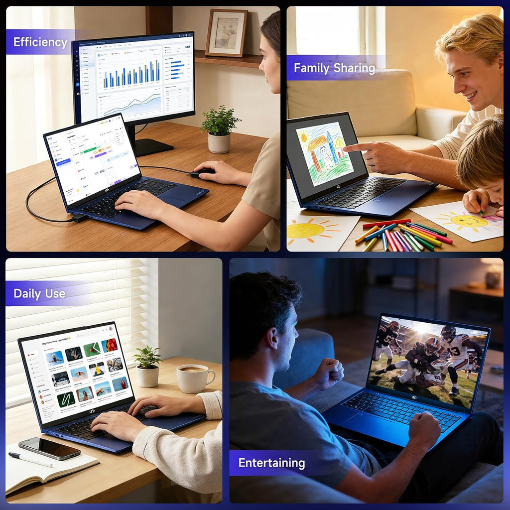 NIMO 17.3' FHD Laptop, AMD Ryzen 5 6600H (6C/12T, Up to 4.5GHz) 32GB DDR5 1TB SSD, Big Screen Notebook with 100W PD Fast Charge, Backlit KB, Fingerprint, WiFi 5, Win 11 - Work, Study & Streaming