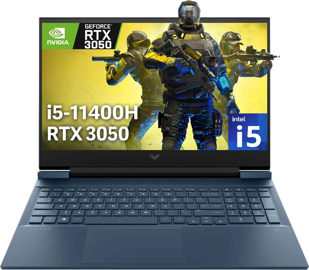 HP Victus 16.1' FHD IPS Gaming Laptop, Intel i5-11400H, 16GB RAM, 512GB SSD, GeForce RTX 3050, Backlit Keyboard, HD Camera, B&O Audio, Fast Charge, Wi-Fi 6, Windows 11, Blue (Renewed)