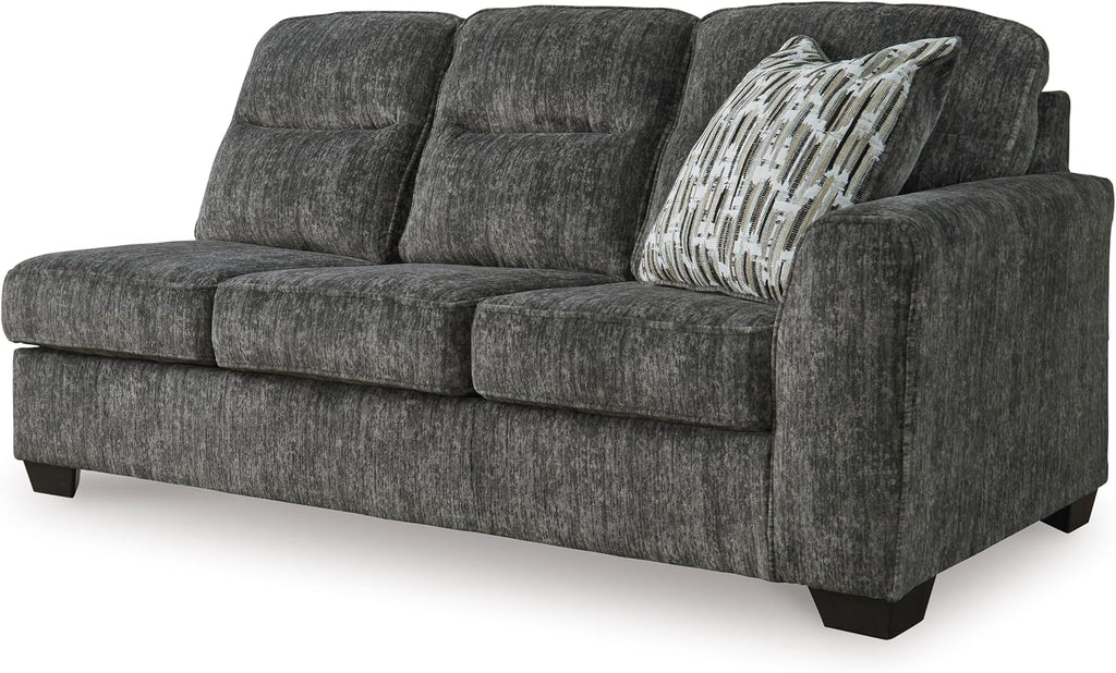 Signature Design by Ashley Lonoke Casual Left-Arm Facing 2-Piece Sectional with Chaise, Loose Seat Cushions, Throw Pillows Included, Gray