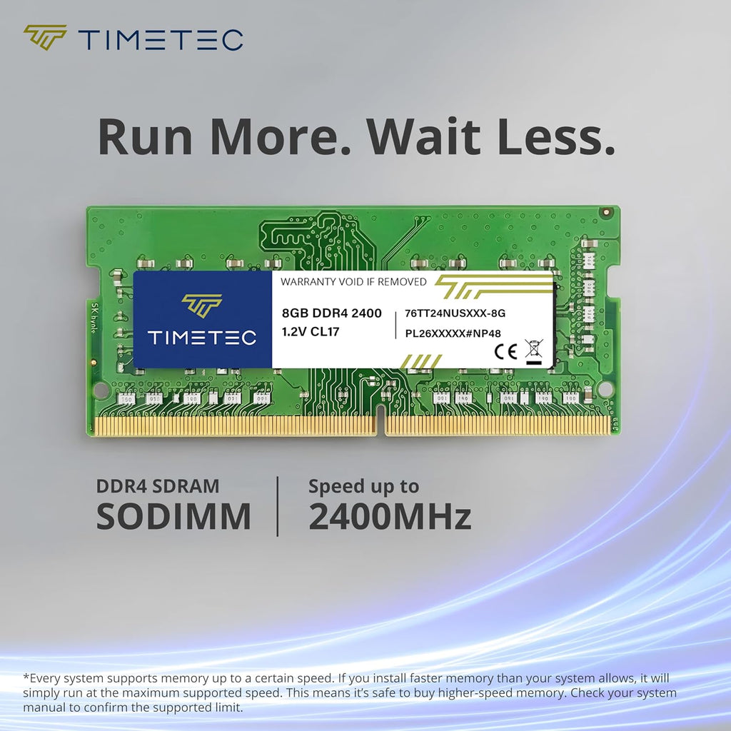 Timetec 32GB KIT (4x8GB) DDR4 2400MHz (PC4-2400T) PC4-19200 SODIMM Laptop RAM – 260-Pin 1.2V CL17 Non-ECC Unbuffered Memory Module for Laptop, Notebook, Mini PC, All-in-One