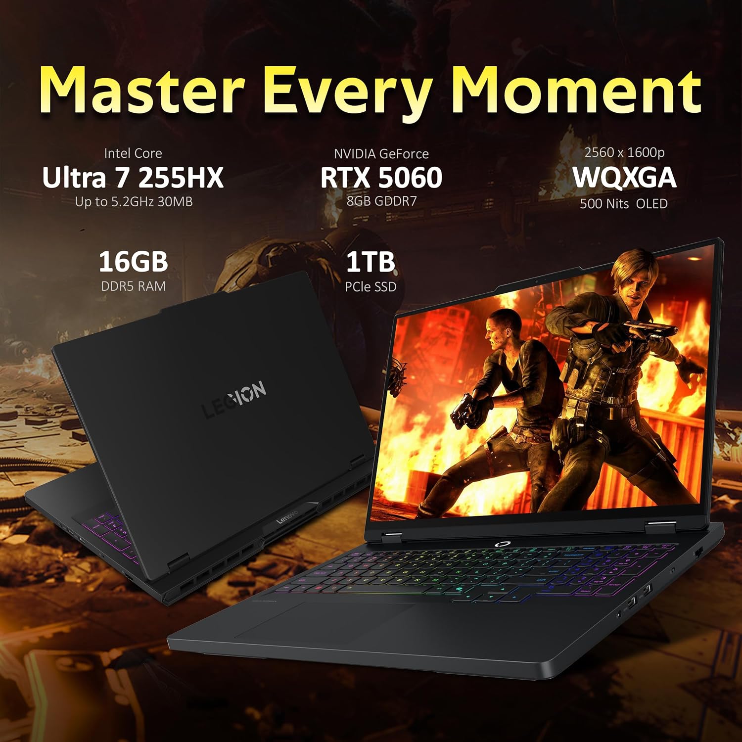 Lenovo Legion Pro 5i 16' WQXGA OLED 165Hz Gaming Laptop, Intel Ultra 7 255HX, GeForce RTX 5060, 16GB DDR5, 1TB SSD, 24-Zone RGB Backlit Keyboard, WiFi 7, Win 11 Pro, Black, 1TB Docking Station Set