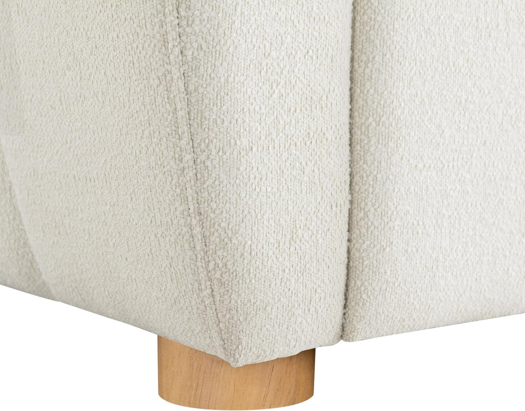 Serta Galway 66.5' Convertible Sleeper Loveseat, Full Size, Dreamcoil Comfort, FingerGuard Pinch Point Protection, Boucle Fabric, Ivory