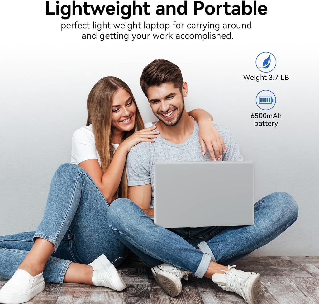 15.6 Inch Laptops, Win 11 Pro Laptop Computer,12GB RAM 512GB SSD, Celeron N100 Quad-Core(Up to 3.4GHz), FHD IPS 1920x1080, HDMI, Type-C, USB 3.0, WiFi 6, BT 5.2, TF Card Reader, 6500mAh