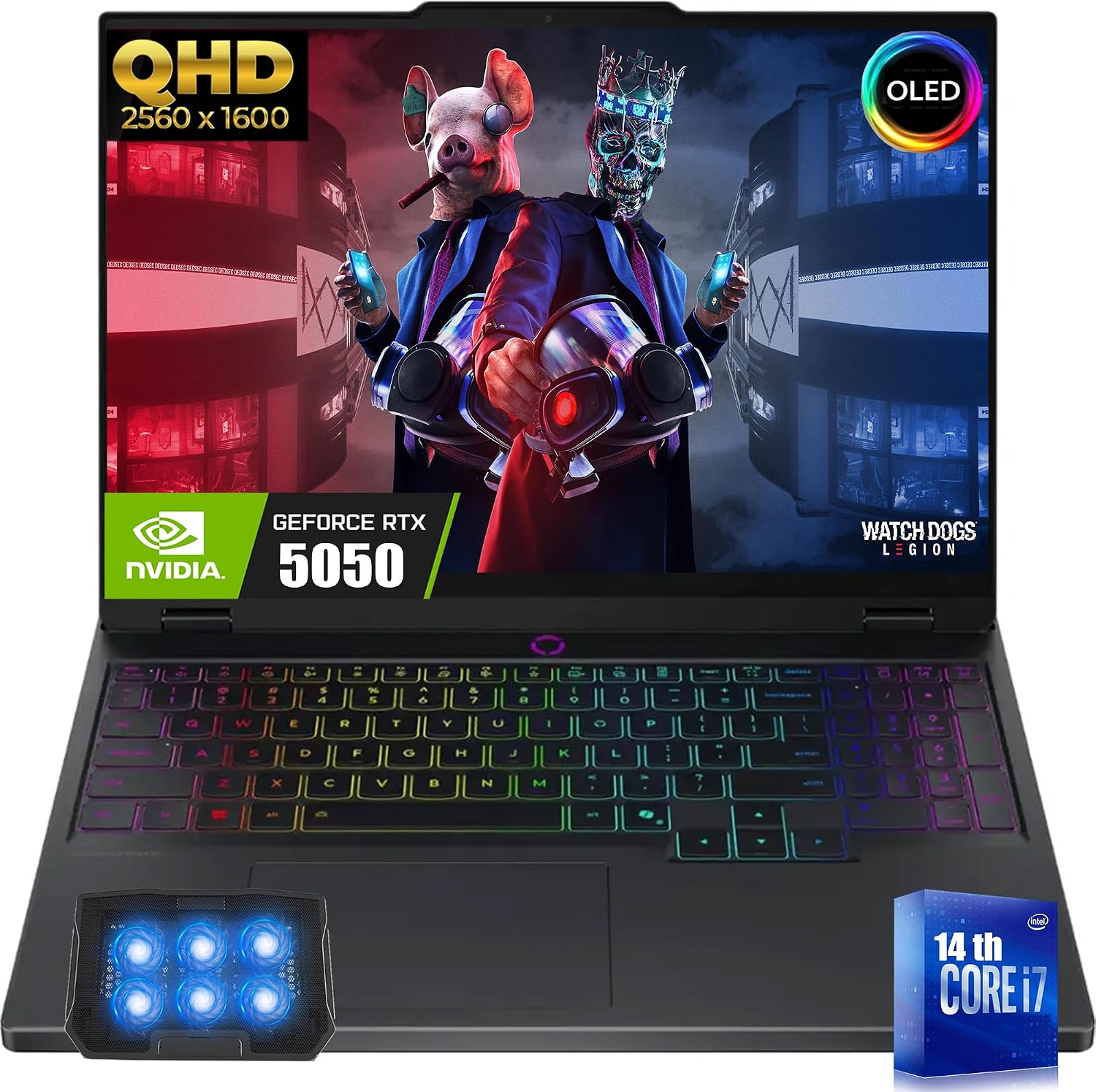 Lenovo Legion 5 15.1' WQXGA 165Hz Gaming Laptop, 14th Gen Intel 20-Core i7-14700HX(>i9-13900H), GeForce RTX 5050 8GB GDDR7, RGB Backlit KB, 5.0MP Camera, Wi-Fi 7, Win11 H, W/Cooler(16GB|1TB SSD)