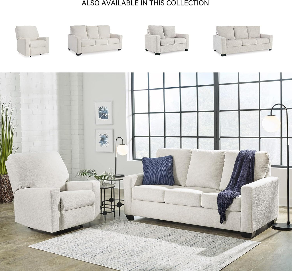 Signature Design by Ashley Rannis Coastal 2-in-1 Sofa Sleeper with Folding Gel Memory Foam Mattress, Twin, White