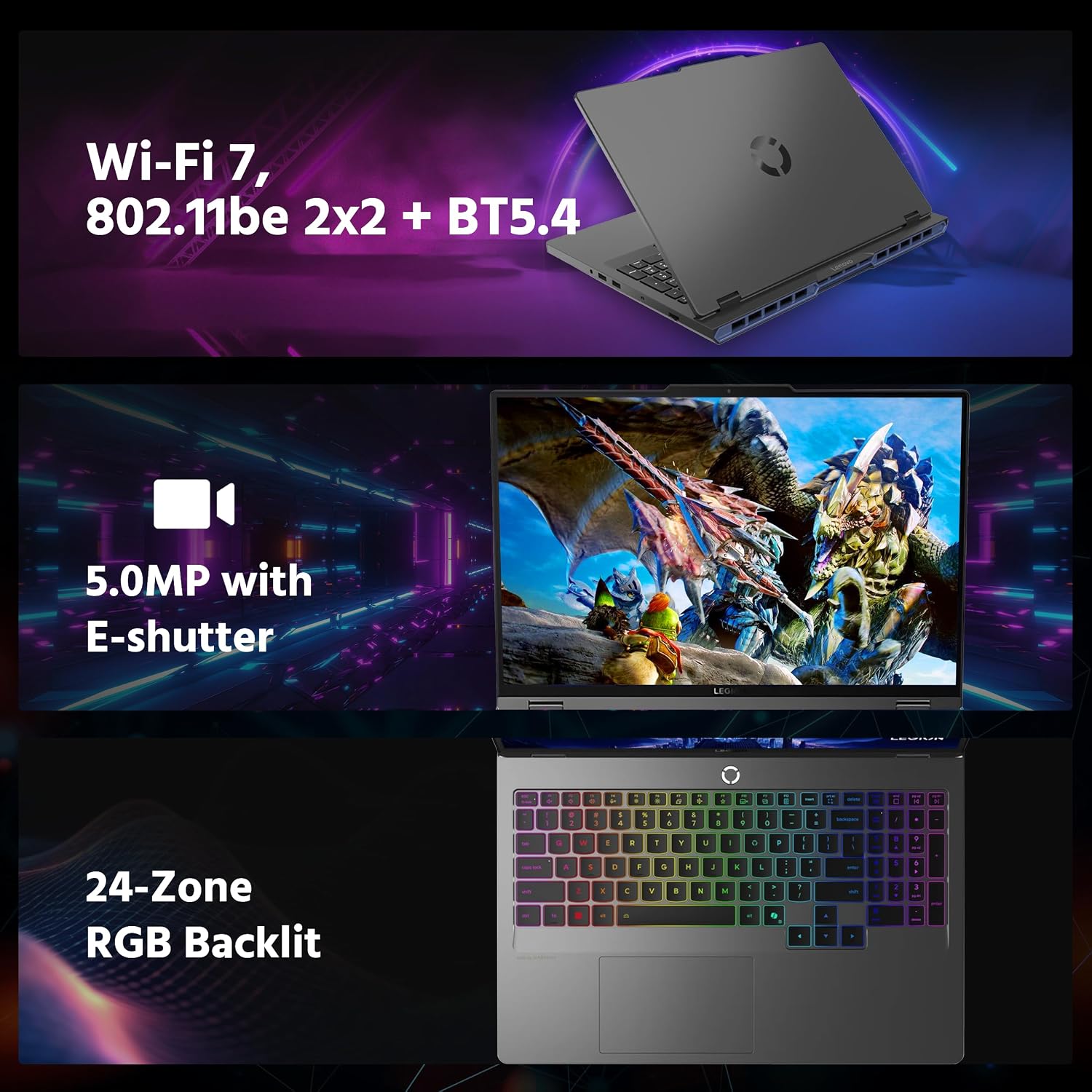 Lenovo Legion 5i 16' WQXGA 240Hz AI-Powered Gaming Laptop, Intel 24-Core Ultra 9 275HX, NVIDIA GeForce RTX 5060 GDDR7, 32GB DDR5, 2TB PCle SSD, RGB Backlit Keyboard, Win 11 Pro, Gray, 1TB Docking