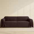Cloud Like Brown Sofa Cover%100 Pure Cotton, Gauze Couch Covers for 3 Seater, Sectional Sofa, Large 4 Layered Muslin Natural Fabric, Washable Couch Cover (Brown, 95x134 / 240x340 cm)