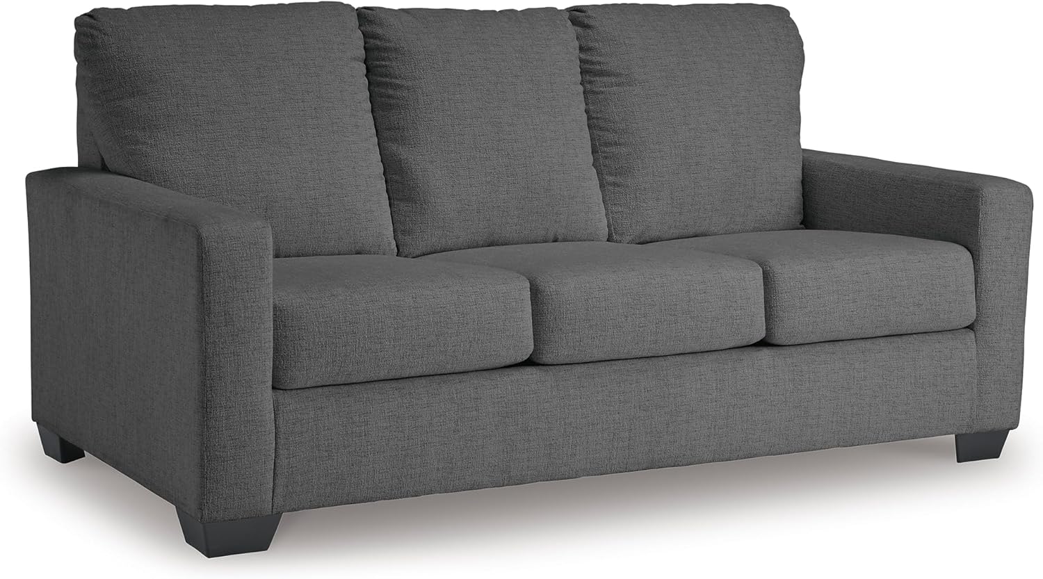 Signature Design by Ashley Rannis Casual 2-in-1 Sofa Sleeper with Folding Gel Memory Foam Mattress, Full, Gray