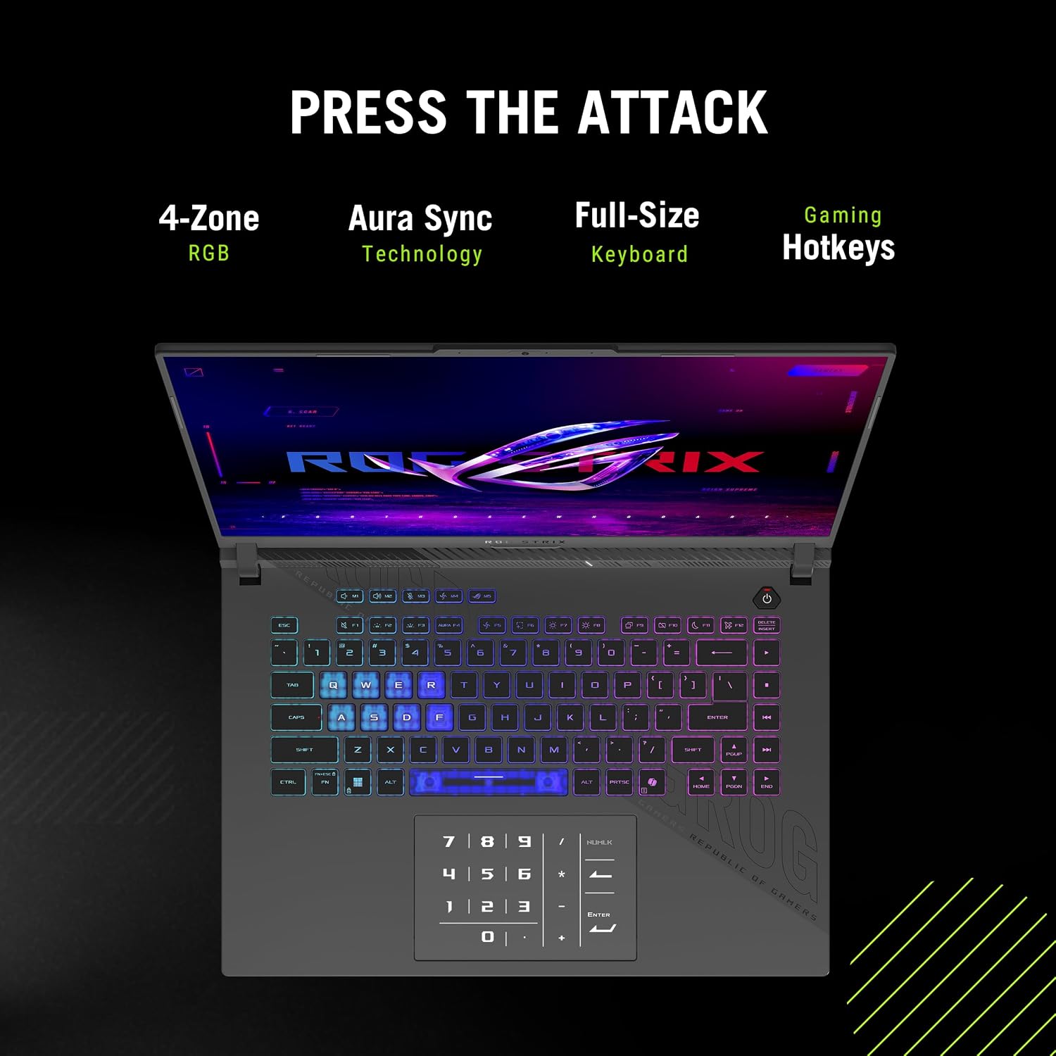 ASUS ROG Strix G16 Gaming Laptop, 16' 144Hz WUXGA FHD Display, NVIDIA GeForce RTX 5050 GPU, AMD Ryzen 9 9955HX Processor, 32GB DDR5 RAM, 1TB SSD, Backlit RGB Keyboard, Windows 11