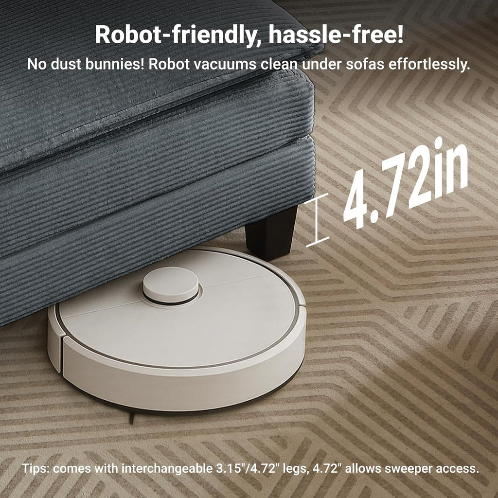 Amsleekey Modular Sectional Sofa, 111.5' U-Shaped Corduroy Comfy Sectional Couches for Living Room, 3-Seater Cloud Couches with 2 Movable Ottomans, Flexible Combination Modern Deep Seat Sofa (Grey)