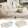 Homall Sectional Couches for Living Room, Modern Boneless Couch with Deep Seat, Upholstered Cloud Sofa, No Assembly Required (Beige, Oversized Sofa)