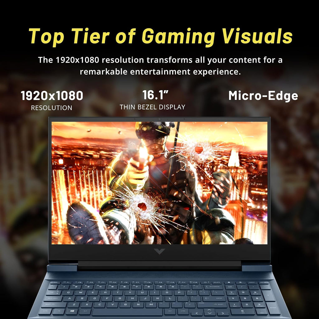 HP Victus 16.1' FHD IPS Gaming Laptop, Intel i5-11400H, 16GB RAM, 512GB SSD, GeForce RTX 3050, Backlit Keyboard, HD Camera, B&O Audio, Fast Charge, Wi-Fi 6, Windows 11, Blue (Renewed)
