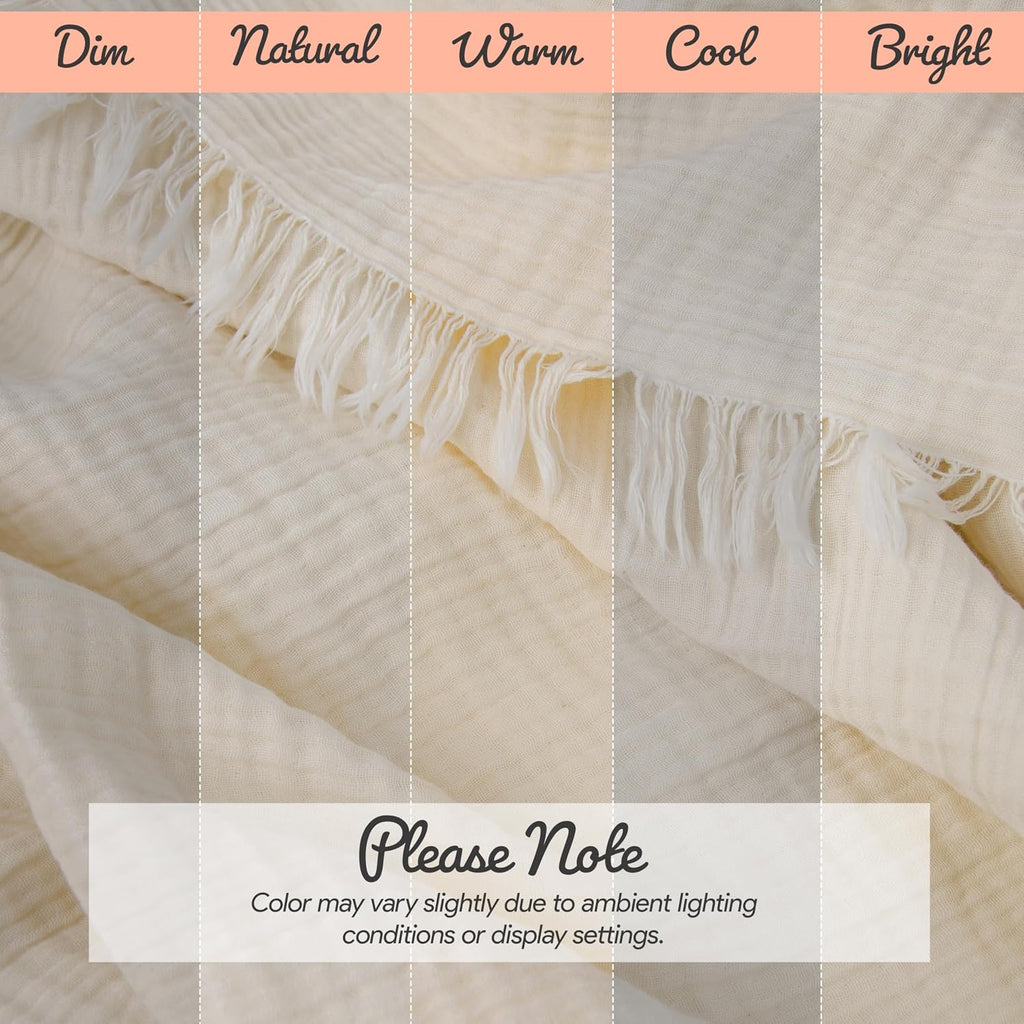 Washable Sofa Cover %100 Pure Cotton, Gauze Couch Covers for Sectional, 3 Seater, L Shape, U Shape Sofa, Large 4 Layered Natural Muslin Fabric, Cloud Like Couch Cover (Cream, 95x118' / 240x300 cm)