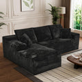 108' Boneless Couches for Living Room, L Shaped Comfy Cloud Modular Sectional Memory Foam Deep Seat Boneless Couch, No Assembly Required Boneless Sofa for Living Room with Left Facing Chaise, Black