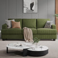COPIAE 89 Inch Sofa with Extra Deep Seats Oversize, 3 Seater Sofa for Living Room, Modern Couch and Sofa, Comfy Armrests and Seats and Backrests, Easy Installation, Corduroy Fabric Green