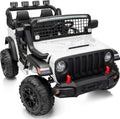 Outfunny 2 Seater Ride on Car Toy, 12V Electric Car for Kids 4-8 with Remote Control, Capacity 110 lb, LED Light - White