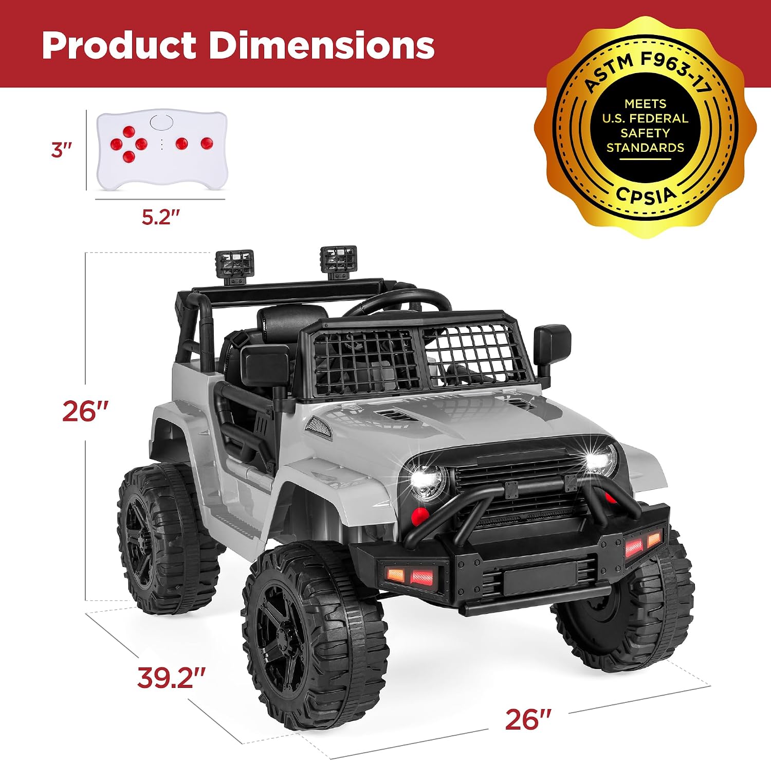 Best Choice Products 12V Kids Electric Vehicle Toy Ride On Car with Parent Remote Control for Toddlers, Seat Harness, 61 lbs Weight Capacity, Locking Doors, Spring Suspension, Bluetooth - Gray