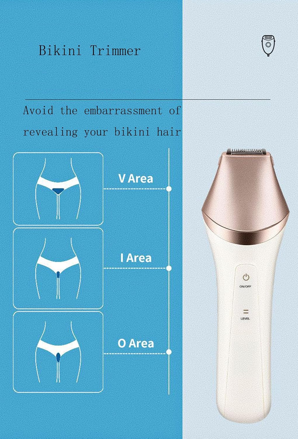 Epilator Hair Removal for Women, 6-in-1 Cordless & Rechargeable Lady Electric Shaver, Waterproof Trimmer Device Wet and Dry Bikini for Face Arm Leg Armpit