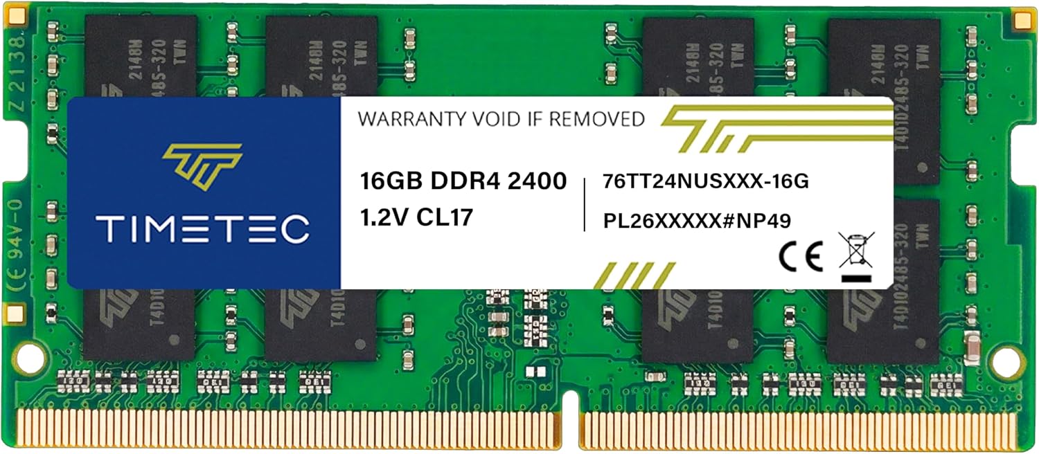Timetec 16GB DDR4 2400MHz (PC4-2400T) PC4-19200 SODIMM Laptop RAM – 260-Pin 1.2V CL17 Non-ECC Unbuffered Memory Module for Laptop, Notebook, Mini PC, All-in-One